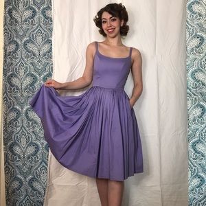 1950s Style Pinup Girl Clothing Lilac Jenny Dress